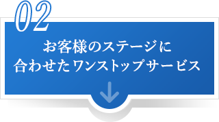 お客様のステージに合わせたワンストップサービス